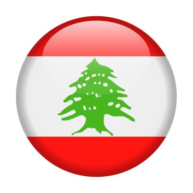Lübnan Bayrağı vektör yuvarlak simge