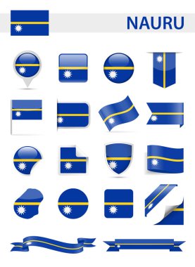Nauru bayrak vektör Set