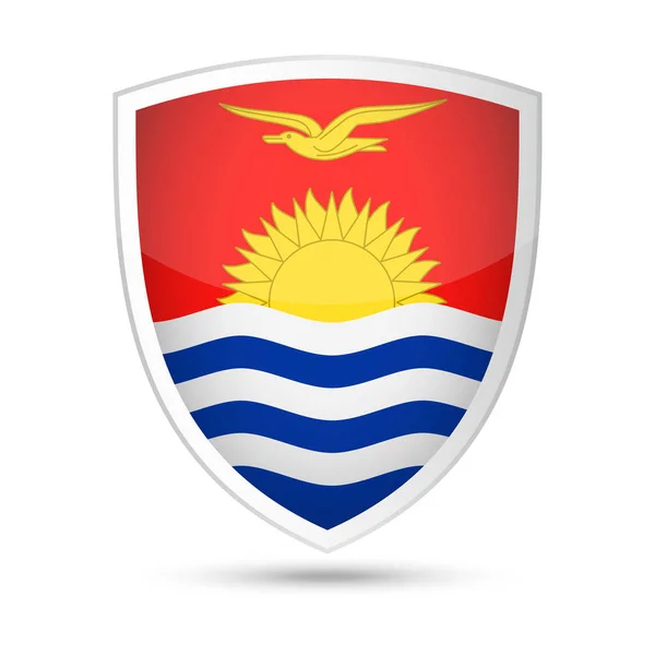 Ikona tarczy wektor flaga Kiribati — Wektor stockowy