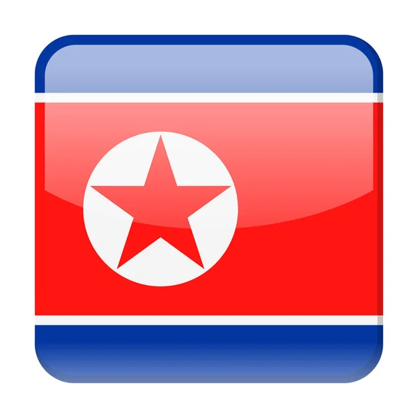 Severní Korea vlajka vektorový náměstí ikona — Stockový vektor
