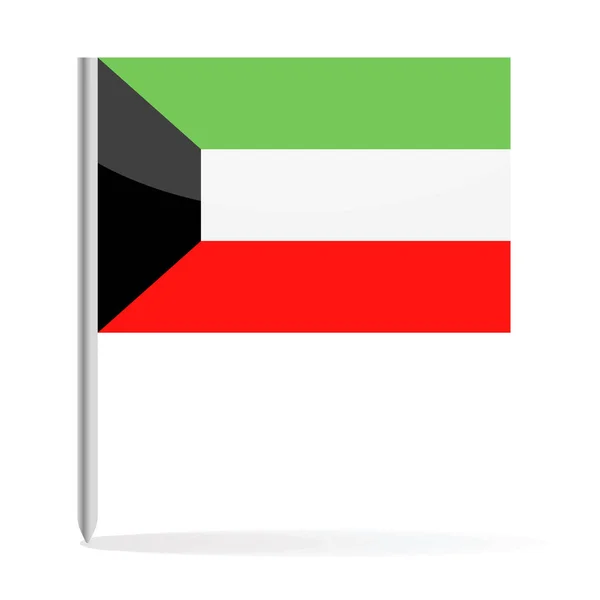 Kuvajt vlajku Pin vektorové ikony — Stockový vektor