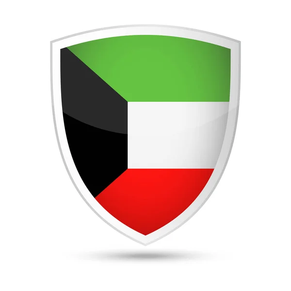 Ikona štítu vektor vlajky Kuvajt — Stockový vektor