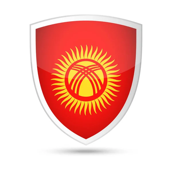 Kirgizistan flaggikonen vektor sköld — Stock vektor