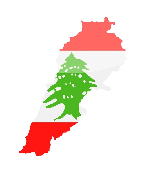 Libanon flaggikonen land kontur vektor — Stock vektor
