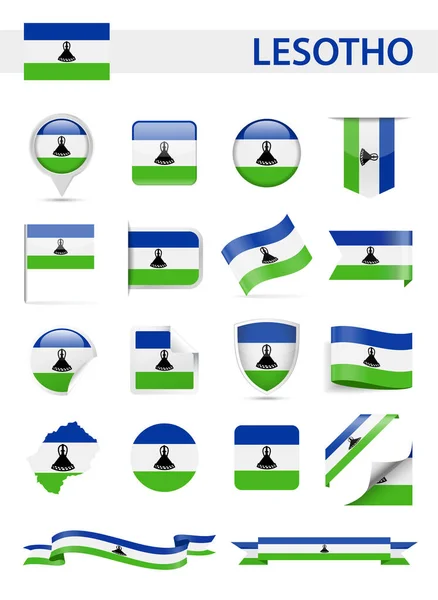 Lesotho flaga wektor zestaw — Wektor stockowy