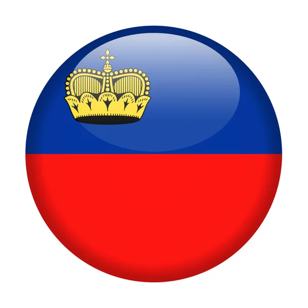 Bandera de Liechtenstein Vector Icono redondo — Archivo Imágenes Vectoriales