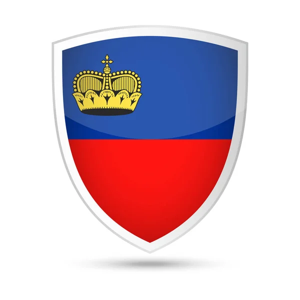 Liechtenstein Bandeira Vector Shield Ícone — Vetor de Stock