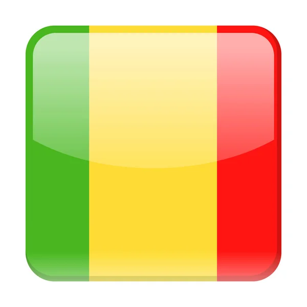 Mali vlag Vector vierkant pictogram — Stockvector
