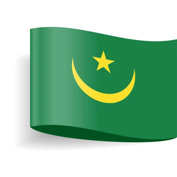 Mauritania Flag Vector Label Tag Icon — Stock Vector