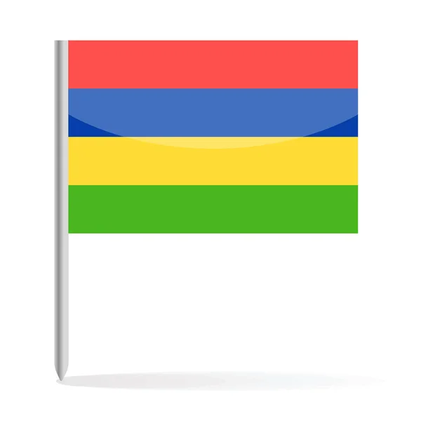 モーリシャスの旗ピン ベクトルのアイコン — ストックベクタ
