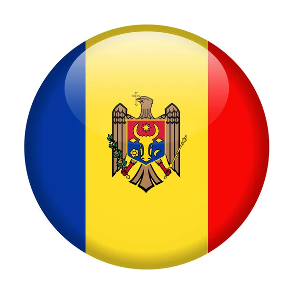 Vlag van Moldavië Vector ronde pictogram — Stockvector