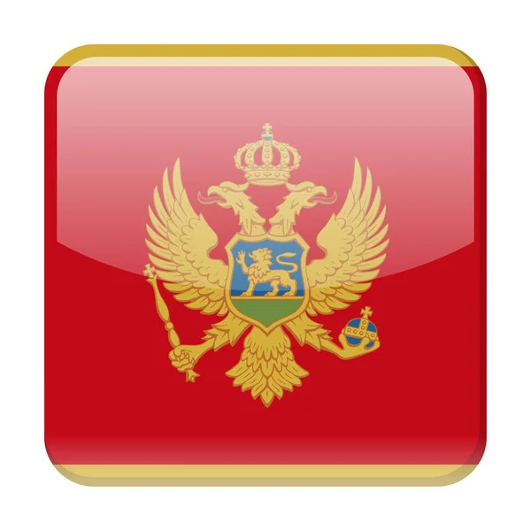 Montenegro Bandera Vector Square Icono — Archivo Imágenes Vectoriales