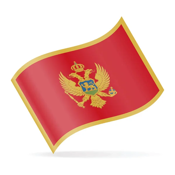Montenegro Icona con sventola bandiera vettoriale — Vettoriale Stock