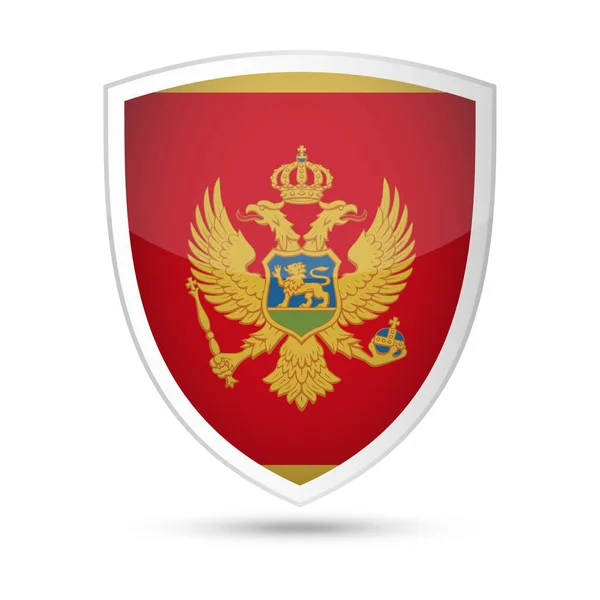 Ikona štítu vektor vlajka Černá Hora — Stockový vektor