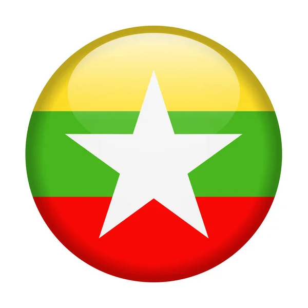 Icône ronde de vecteur de drapeau du Myanmar — Image vectorielle