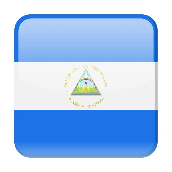 Bandera de Nicaragua Vector Square Icon — Archivo Imágenes Vectoriales