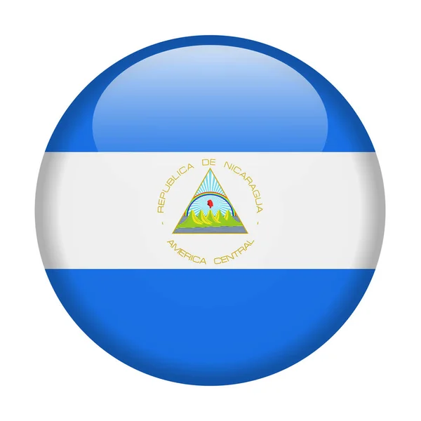 Icône ronde de vecteur de drapeau du Nicaragua — Image vectorielle