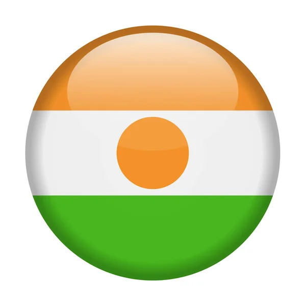Bandera de Níger Vector Icono redondo — Archivo Imágenes Vectoriales