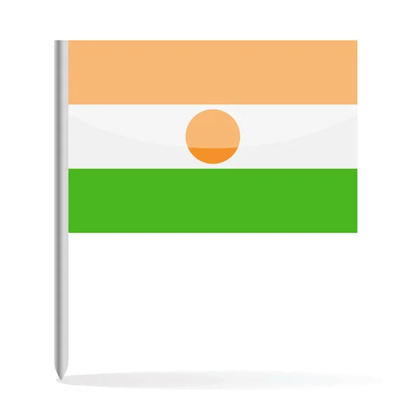 Bandera de Níger Pin Vector Icono — Archivo Imágenes Vectoriales