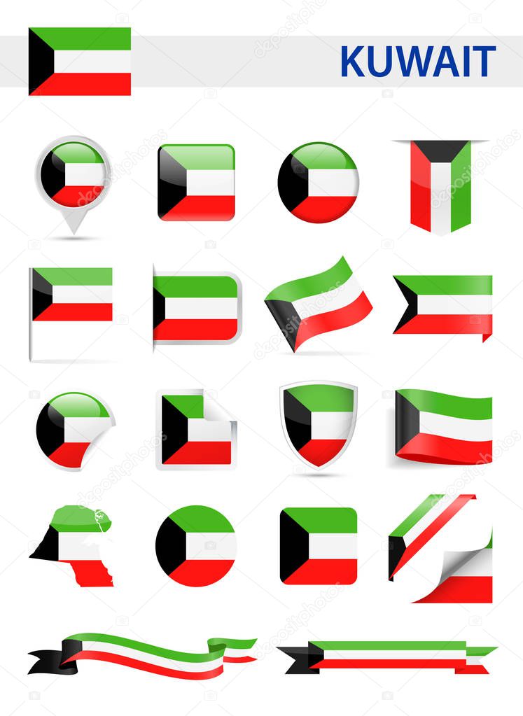 Kuwait Flag Vector Set
