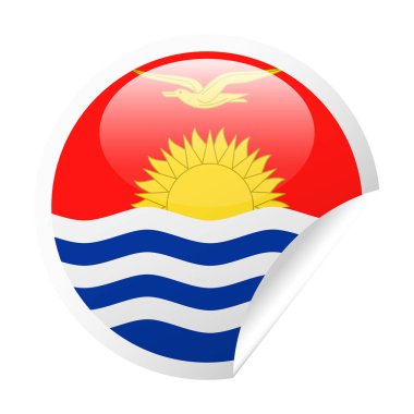 Kiribati bayrak vektör yuvarlak köşe kağıt simgesi