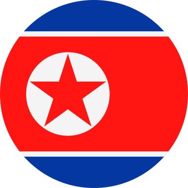 Kuzey Kore bayrağı vektör yuvarlak düz simgesi