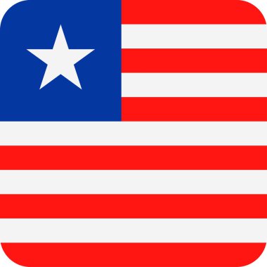 Liberya bayrağı vektör kare düz simgesi