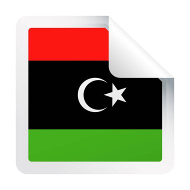 Libya bayrağı vektör kare köşe kağıt simgesi