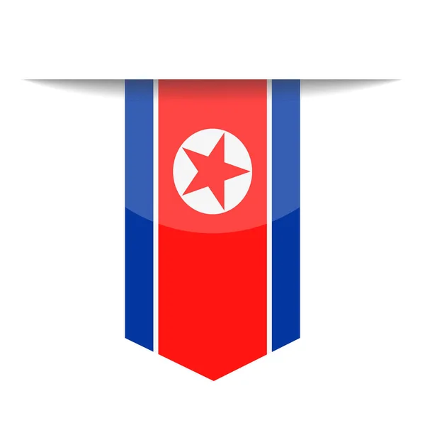 Corea del Norte Bandera Vector Bookmark Icon — Archivo Imágenes Vectoriales
