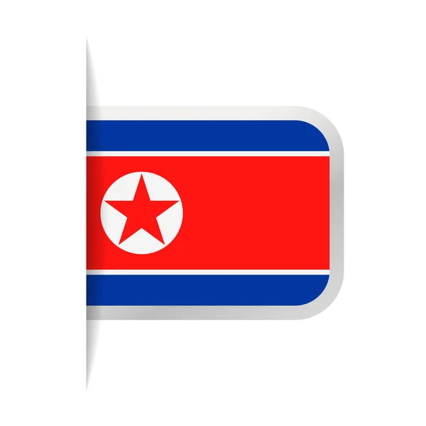 Nordkorea flaggikonen vektor bokmärke — Stock vektor