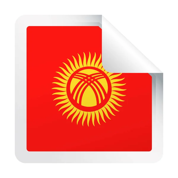 キルギス国旗ベクトル広場コーナー紙のアイコン — ストックベクタ