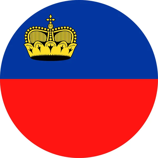 Liechtenstein vlag Vector ronde platte pictogram — Stockvector