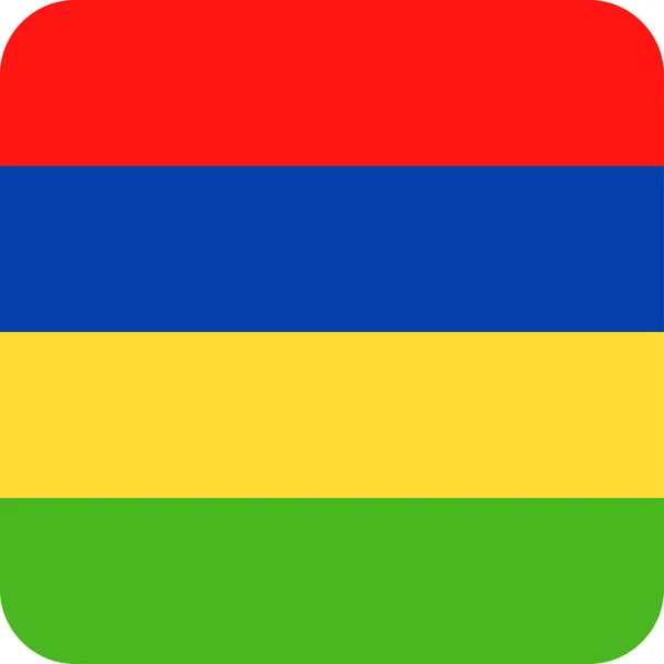 Mauritius vlag Vector vierkant plat pictogram — Stockvector