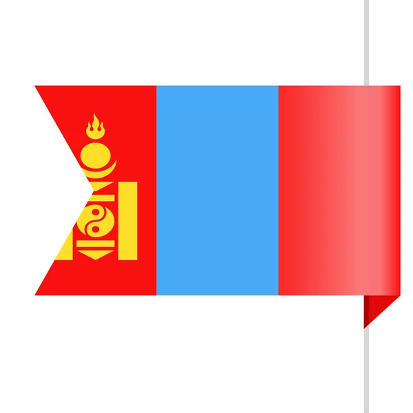 Mongolia Flag Vector Bookmark Icon — Stock Vector