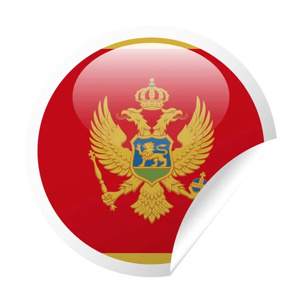 Montenegro vlag Vector ronde hoek papier pictogram — Stockvector