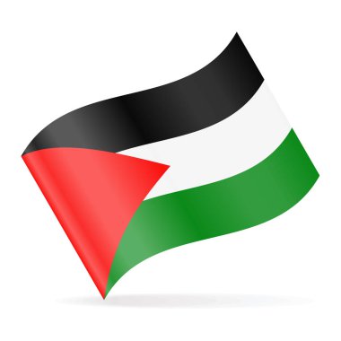 Palestine bayrak sallayarak simge vektör