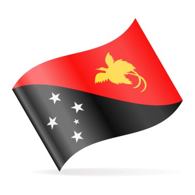 Papua Yeni Gine bayrağı sallayarak simge vektör