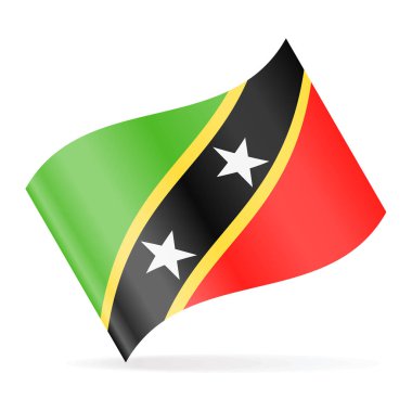 St. Kitts ve Nevis bayrak sallayarak simge vektör