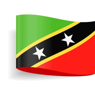 St. Kitts ve Nevis bayrak vektör etiket etiket simgesi