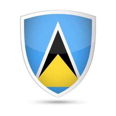 Saint Lucia bayrak vektör kalkan simgesi