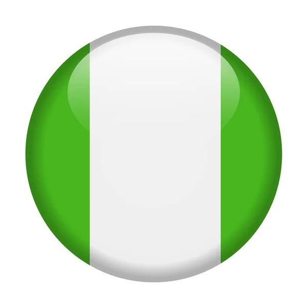Nigeria flagga vektor runda ikonen — Stock vektor