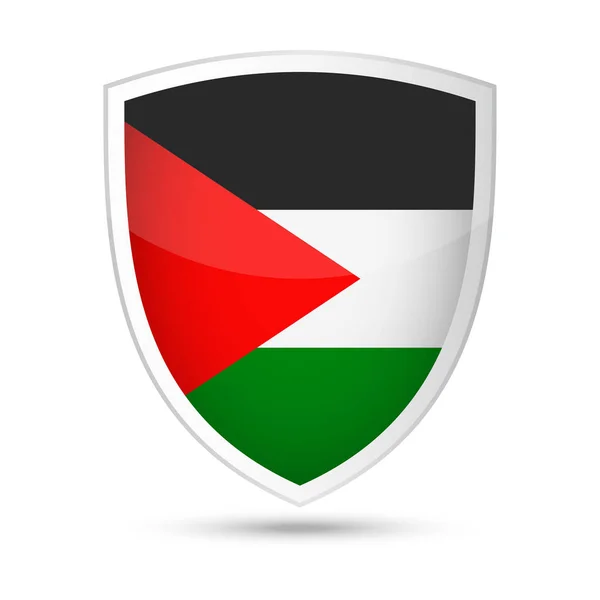 Ícone do escudo vetorial da bandeira da Palestina —  Vetores de Stock