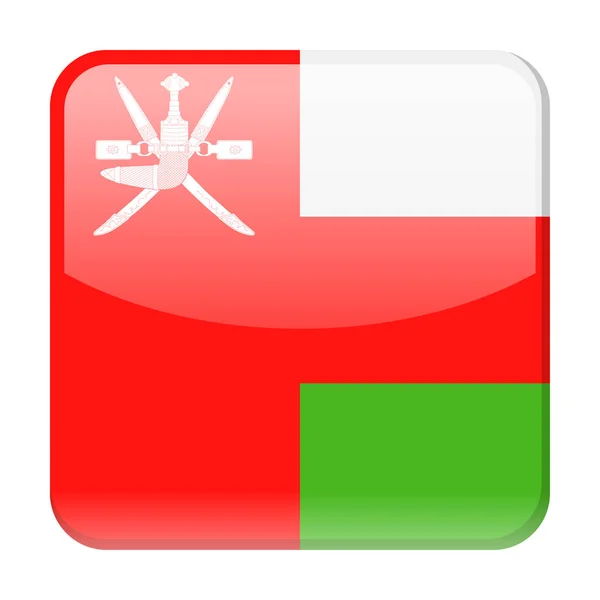 Omán vlajka vektorový náměstí ikona — Stockový vektor