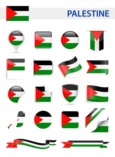 Palestyna flaga wektor zestaw — Wektor stockowy