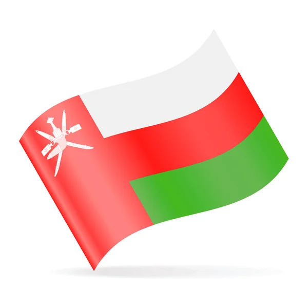 Omán Bandera Vector ondeando icono — Vector de stock