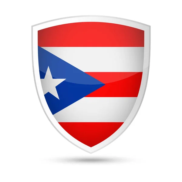 Puerto Rico zászló vektor pajzs ikon — Stock Vector