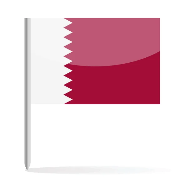 Icône vectorielle de broche de drapeau du Qatar — Image vectorielle