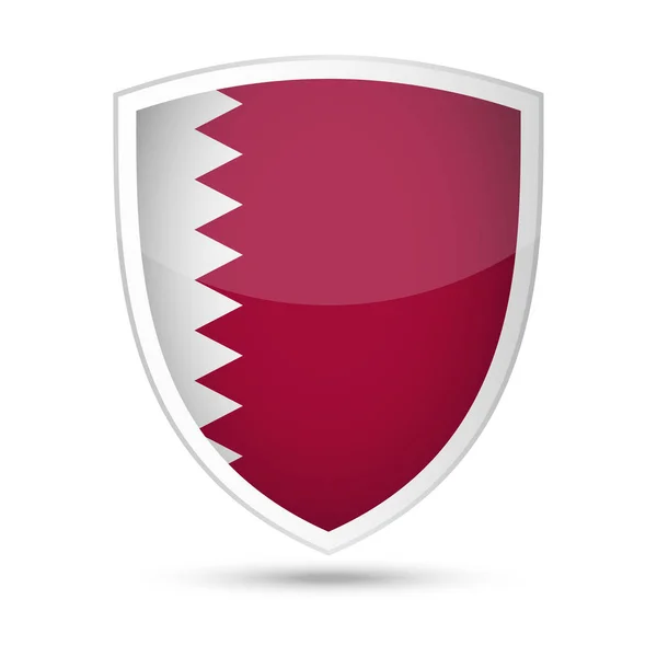 Icône du bouclier vectoriel du drapeau du Qatar — Image vectorielle