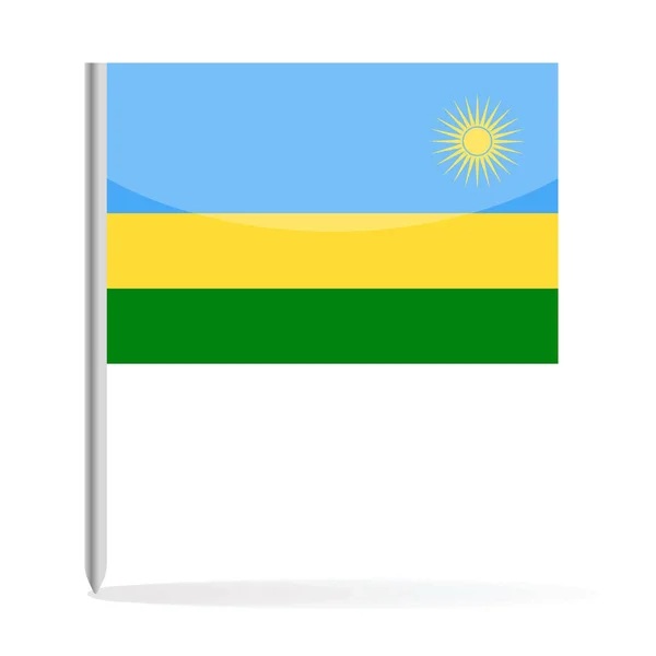 Épinglette du drapeau du Rwanda Icône vectorielle — Image vectorielle