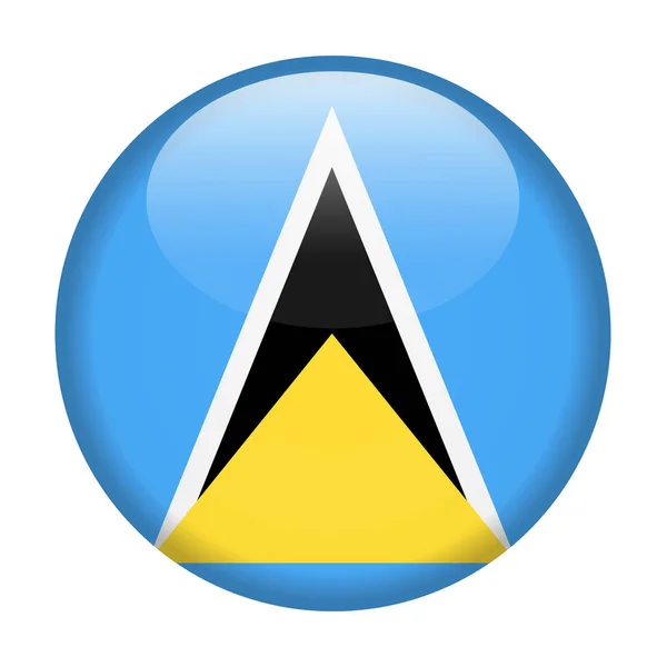 Vlag van Saint Lucia Vector ronde pictogram — Stockvector